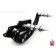 Black Billet Custom Forward Controls with Chrome Footpegs +2" Extended for Harley Big Twins 70-99 SPIRAL