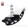 Black Billet Custom Forward Controls with Chrome Footpegs +2" Extended for Harley Big Twins 70-99 SPIRAL